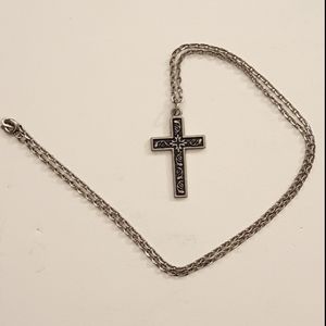 Blue cross necklace
